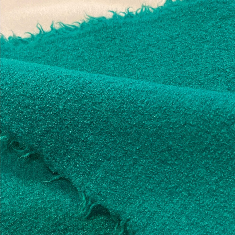 Vintage Teal Wool Boucle Fabric 1.5 yards